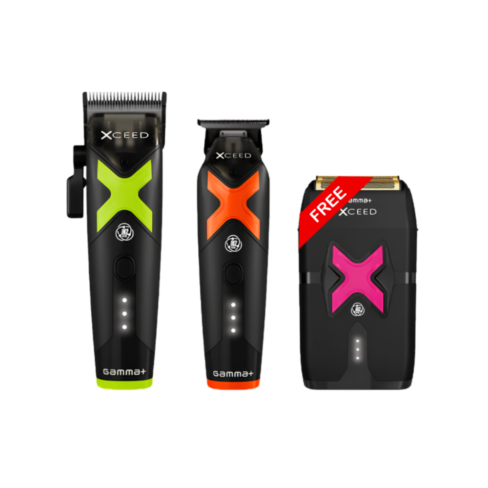 Gamma+ Xceed Collection Clipper, Trimmer & FREE Shaver | G+