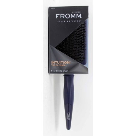 Fromm Professional Intuition Glosser Smooth & Glossy Boar Bristle Paddle Brush in Blue  Detangles  Smoothes  and Massages Scalp to Distribute Oils for