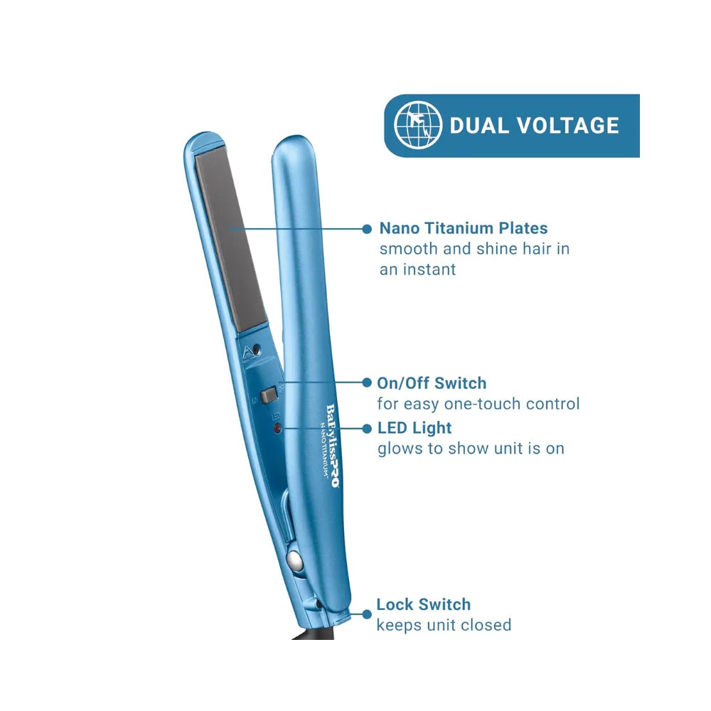 BaBylissPRO Nano Titanium 1" & 3/4" Ultra-Sleek Flat Iron Set | BNTPP93
