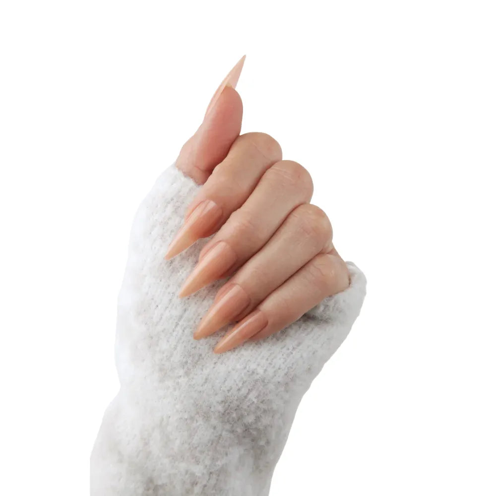 CUCCIO NUDE POINTY STILLETO FULL COVERAGE NAILS | CPNT3840