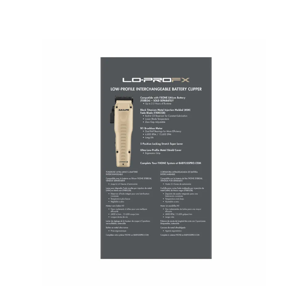 BabylissPRO FXONE LO-PRO Clipper | Sand | FX829SDLT