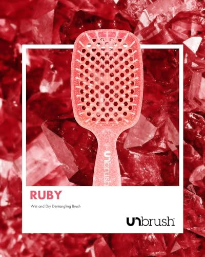 UNbrush Detangler Hair Brush - Glitter Ruby