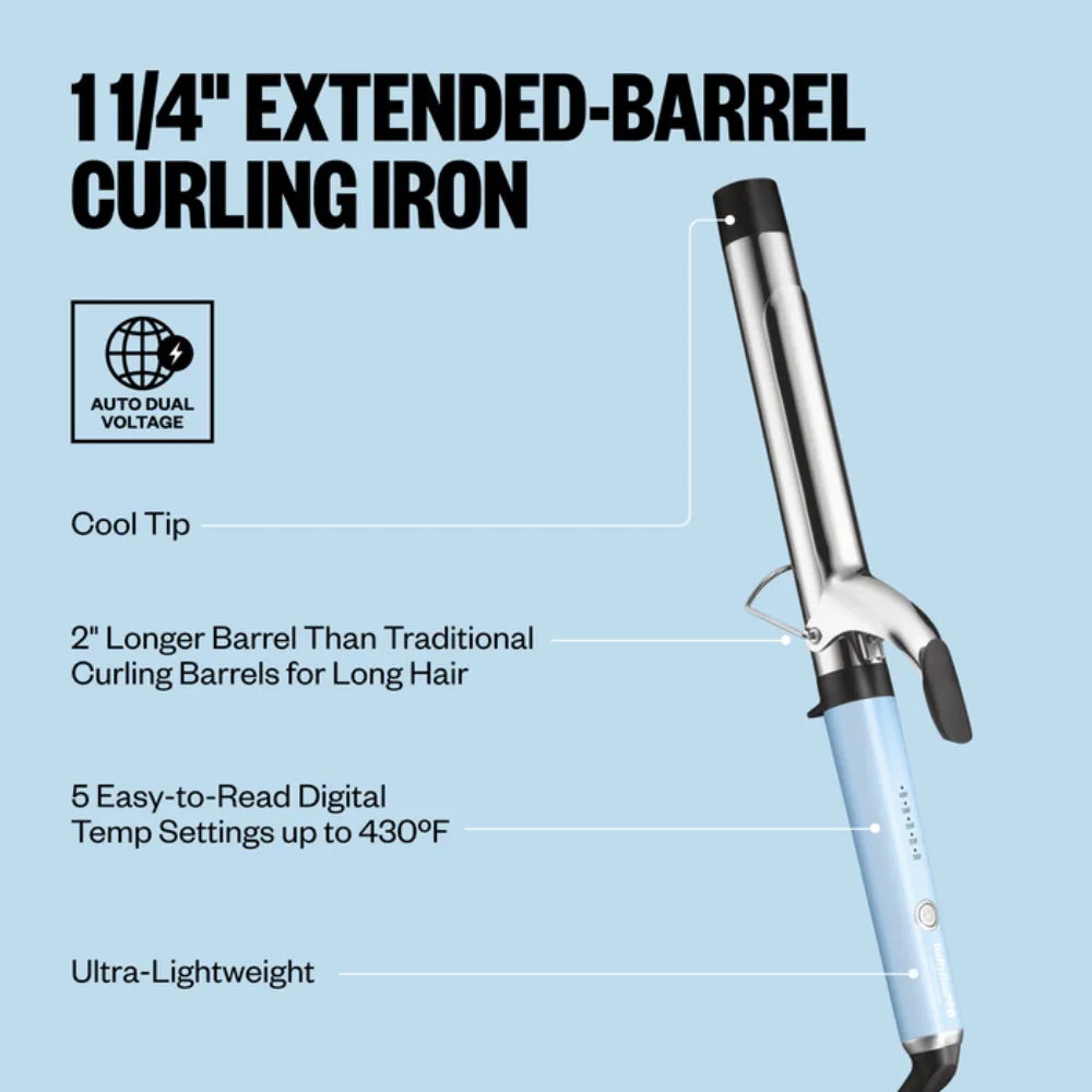 BABYLISSPRO NANO TITANIUM LIMITED EDITION 1¼" CURLING IRON ICED BLUE | BNTW125XLLB