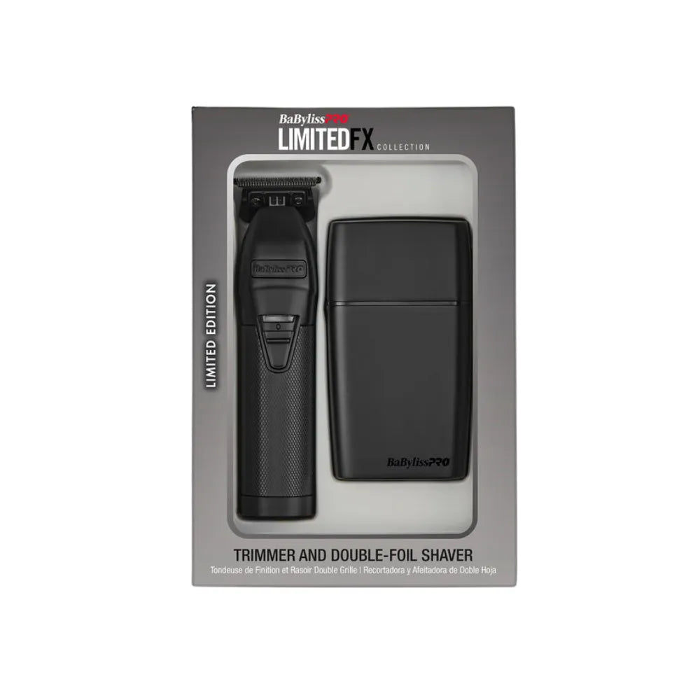 BabylissPRO LimitedFX Trimmer and Double-Foil Shaver Black Collection - FXDUOFS2TMB