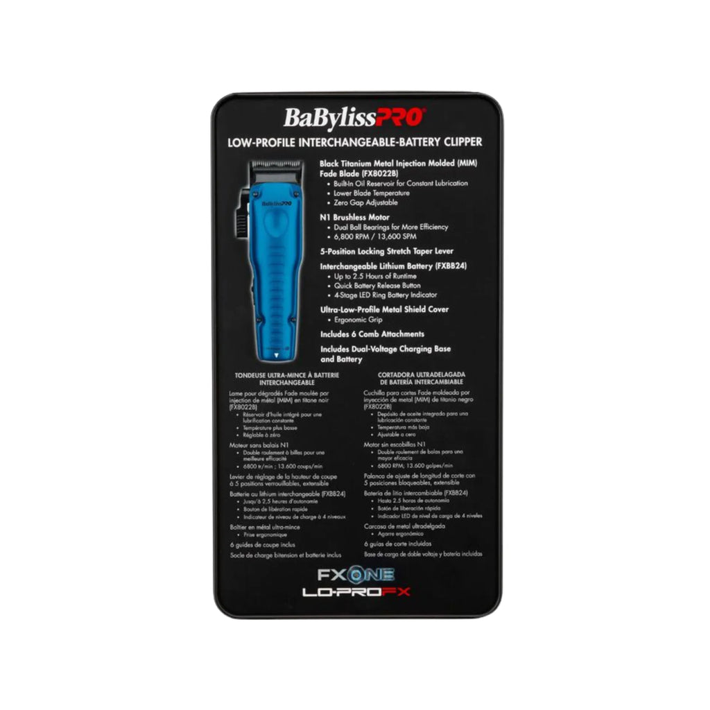BaBylissPRO FXONE Lo-ProFX Limited Edition Black & Blue Clipper | FX829BL