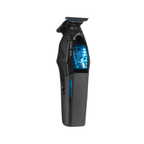 Black and blue hair trimmer on a white background