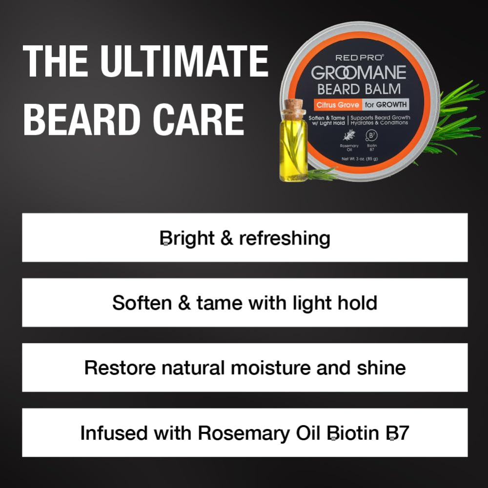Red Pro Groomane Beard Balm Light Hold