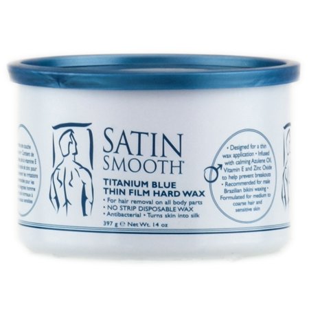 Satin Smooth Titanium Blue Thin Film Hard Wax for Women 14 Oz Wax