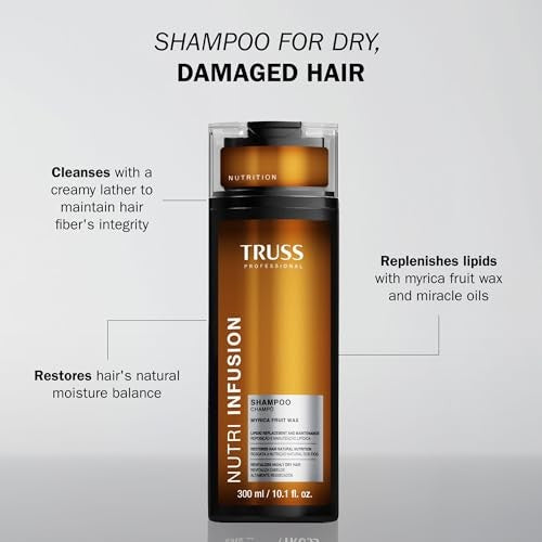 TRUSS Nutri Infusion Hair Shampoo for Women - Cleansing Shampoo for Dry, Damaged Hair - Restores Natural Moisture Balance with Myrica Fruit Wax & Mira