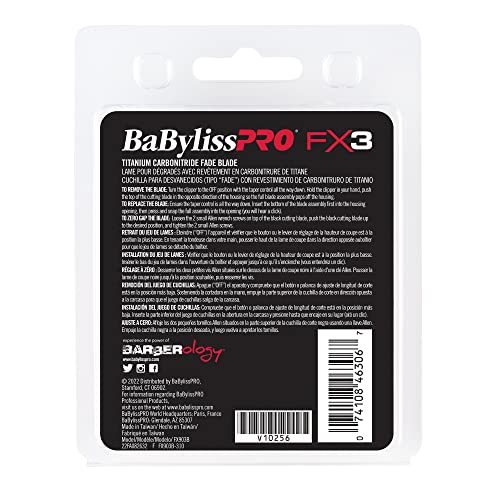 BaBylissPRO Titanium Carbon-Nitride Standard-Tooth Ultra-Thin Replacement Fade Blade | FX903B