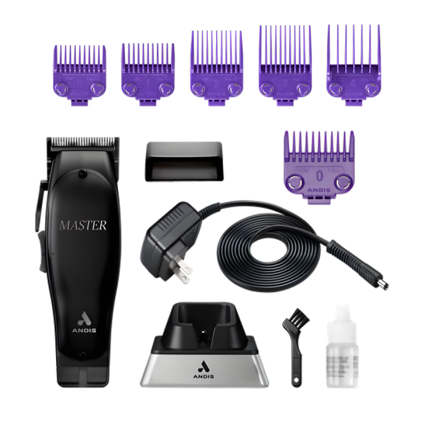Andis Master Cordless Black Label Clipper & FREE Dual Magnetic 5-Piece Attachment Comb | Set