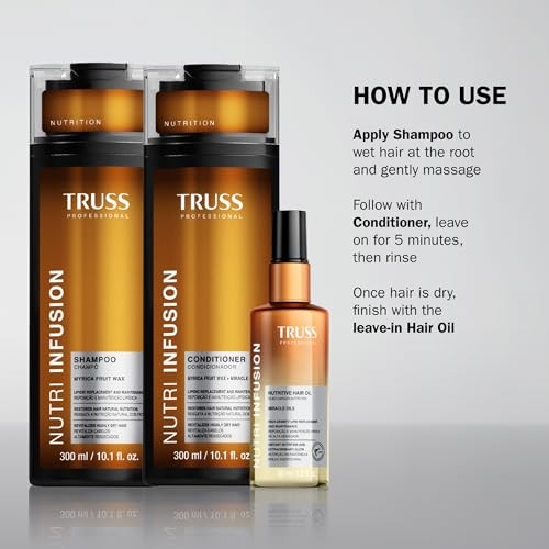 TRUSS Nutri Infusion Hair Shampoo for Women - Cleansing Shampoo for Dry, Damaged Hair - Restores Natural Moisture Balance with Myrica Fruit Wax & Mira