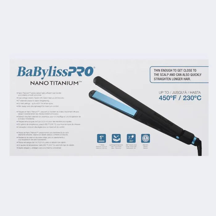 BABYLISSPRO LIMITED EDITION NANO FLAT IRON 1" BLACK | BNTMB4072TUC