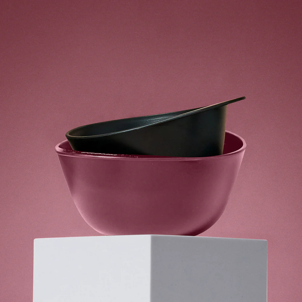 FROMM COLOR MIXING BOWL SET BLACK & BURGUNDY | F9466