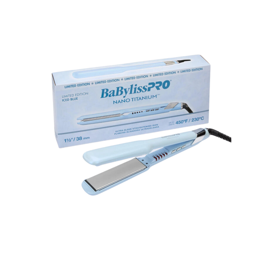 BABYLISSPRO NANO TITANIUM 1.5" ULTRA-SLEEK STRAIGHTENING IRON ICED BLUE | BNT131TLB