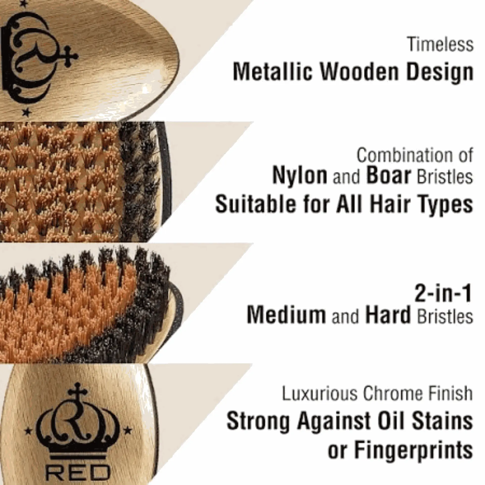 RED BY KISS METALLIC BOAR BRUSH X BOWWOW | BR10