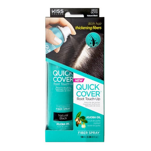 Kiss Quick Cover Root Touch up Thickening Fiber Spray 3.38oz (Natural Black) | QCF01