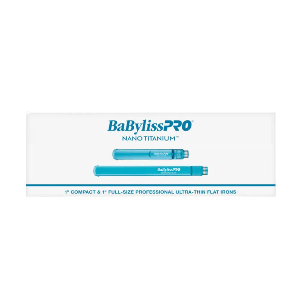 BaBylissPRO Nano Titanium 1" Compact & 1" Ultra-Thin Full SIze Flat Iron Value Set | BNTPP84