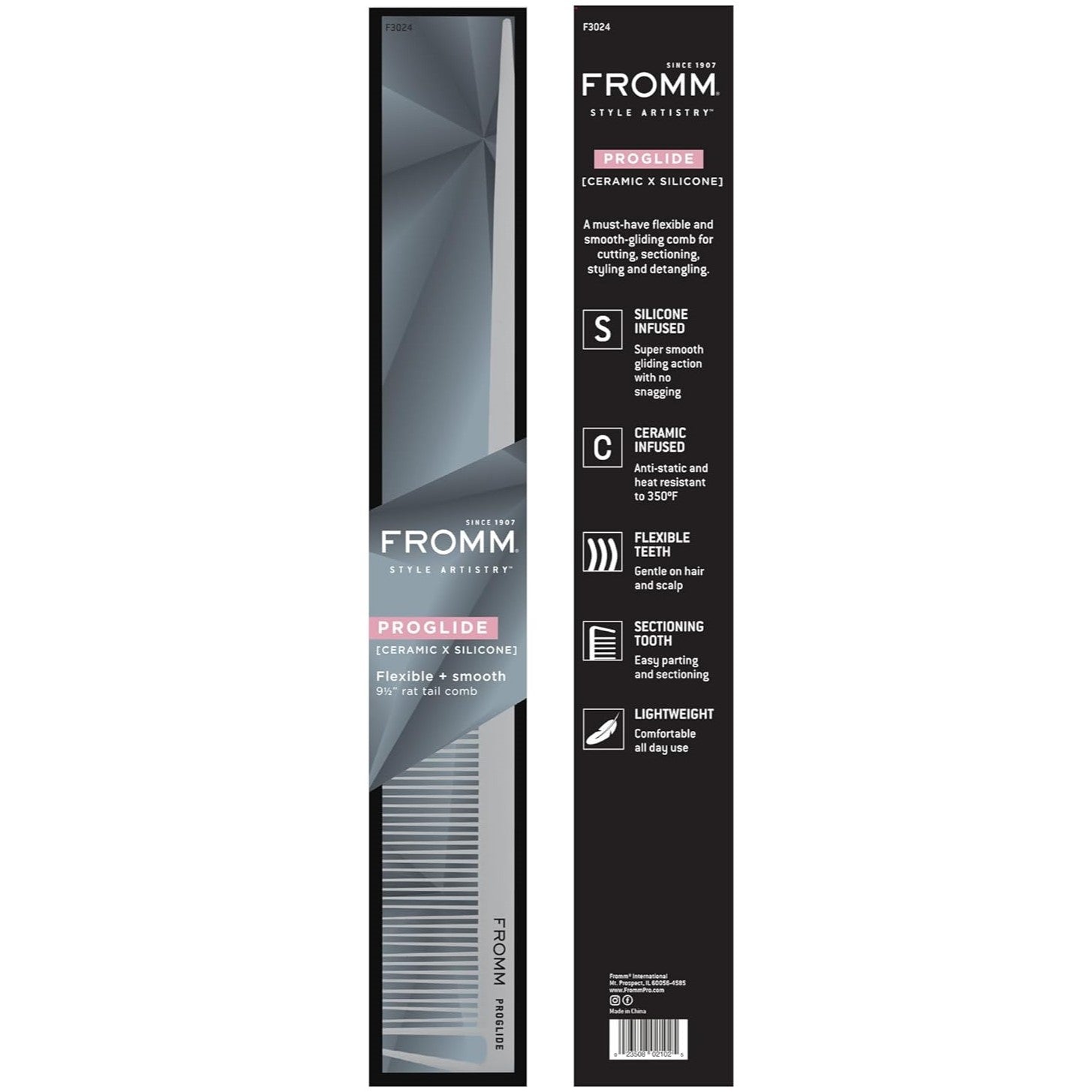 FROMM PROGLIDE RAT TAIL COMB 9.25&QUOT; | F3024