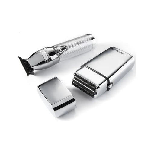 BABYLISSPRO LIMITEDFX TRIMMER & DOUBLE-FOIL SHAVER SILVER COLLECTION | FXDUOFS2TS