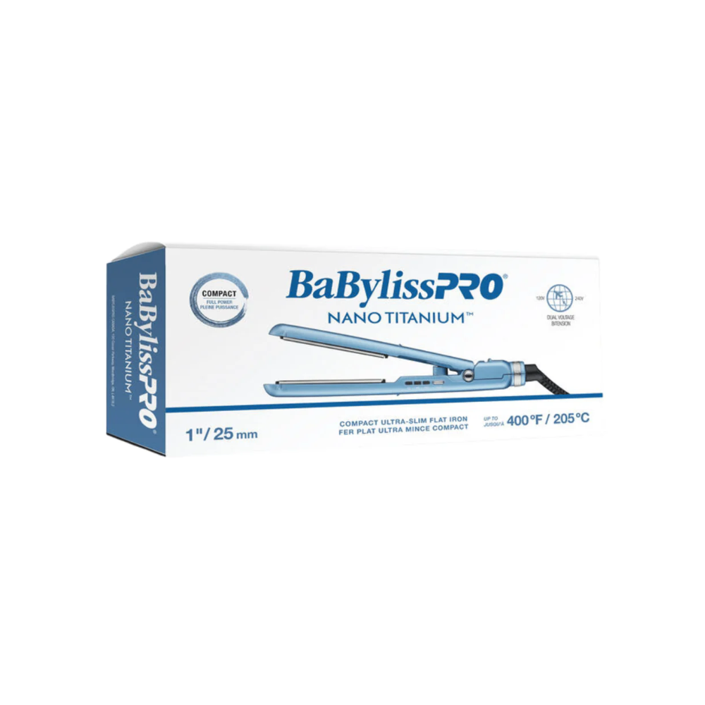 BabylissPRO Nano Titanium Compact Ultra-Thin Flat Iron 1"/25mm | BNTC4072T