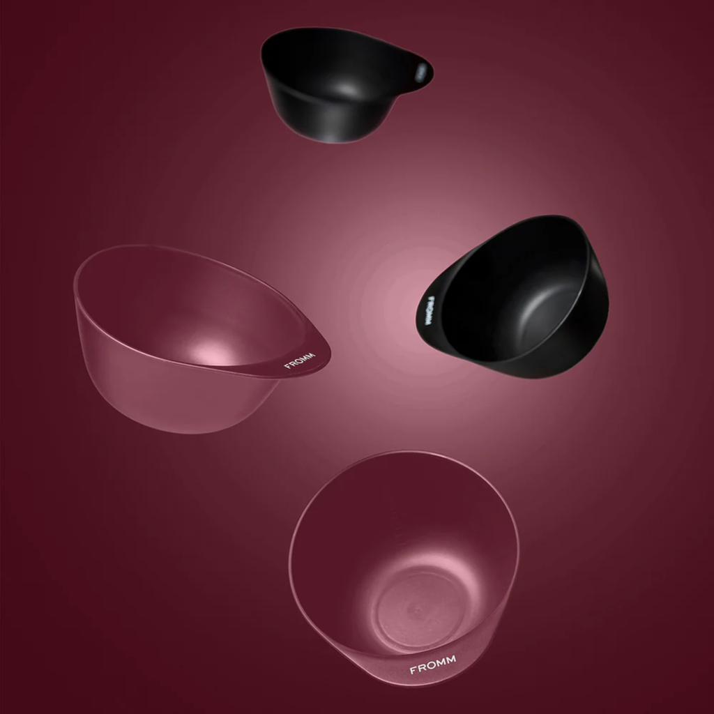 FROMM COLOR MIXING BOWL SET BLACK & BURGUNDY | F9466
