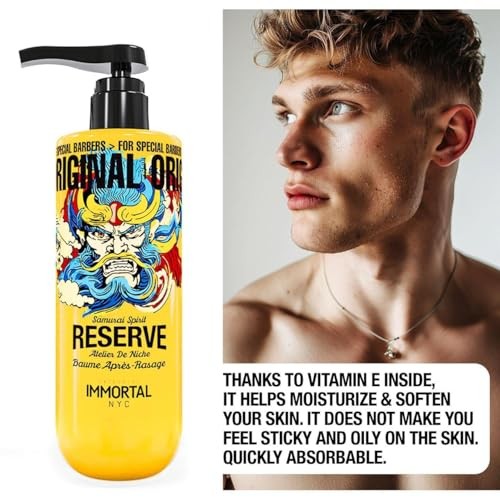 Immortal NYC Reserve Samurai Spirit, Aftershave Balm for Men- Moisturizing & Soothing Formula After Shaving- Spicy Floral Aftershave for Men- 17 Oz