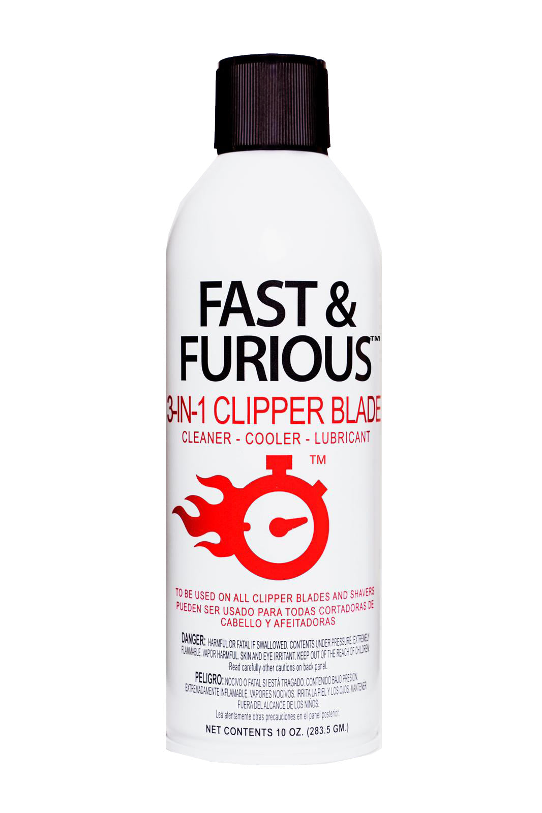 Fast & Furious 3-in-1 Clipper Trimmer Blade Cleaner Cooler Lubricant Spray 10oz