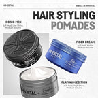 Immortal NYC Hair Styling Cream Pomade Platinum Edition - Mens Water Based, No Residue Hair Balm - All Natural Pomade -Strong Firm Hold - Gel for All