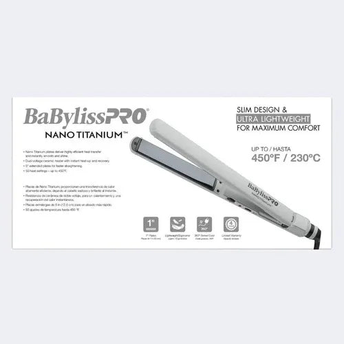 BaBylissPRO Limited Edition Nano Titanium Grey Collection 1” Ultra-Thin Flat Iron | BNT4072TGY