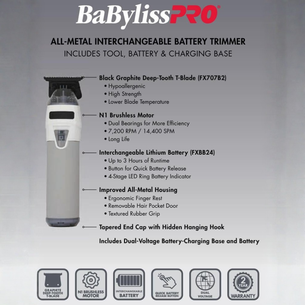 BaBylissPRO FXONE Limited Edition White Trimmer | FX799TW