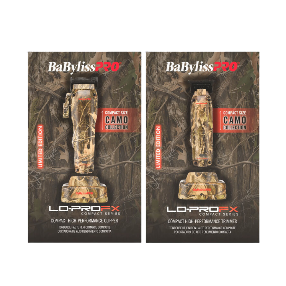 BaBylissPRO LO-PROFX Compact Clipper & Trimmer Limited Camo Edition Combo | FX82CAM + FX72CAM