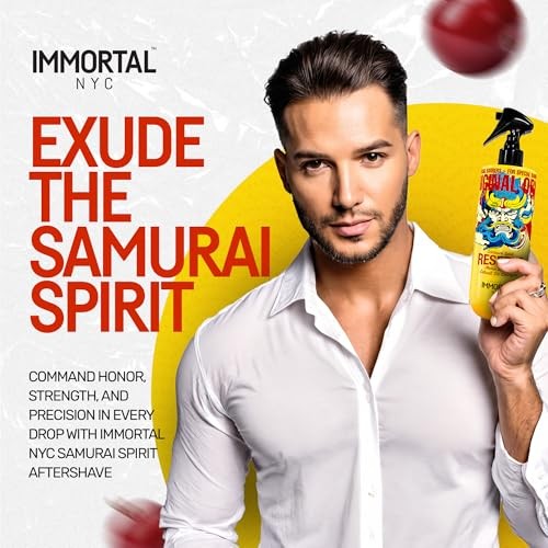 Immortal NYC Reserve Samurai Spirit  Premier After Shave for Men  17 Oz- Moisturizing & Refreshing- Spicy Floral Scent  Men's Cologne