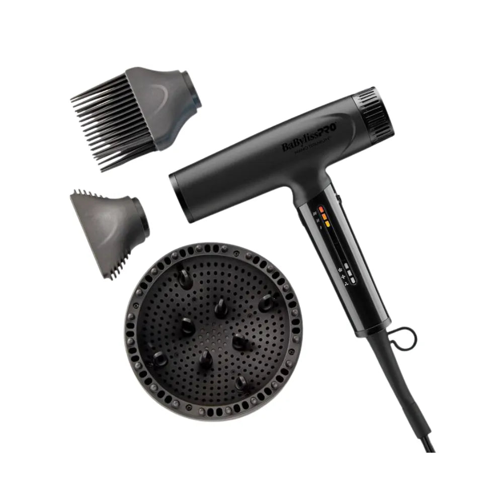 BabylissPRO Nano Titanium Light Ionic High-Speed Dryer | Black | BNTC9200MB