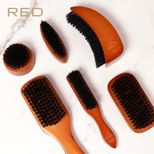 RED by Kiss Mini Beard Brush with 100% Natural Boar Bristles  | BR204
