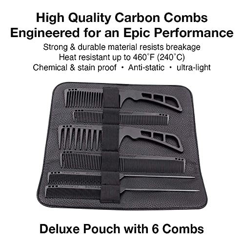 OLIVIA GARDEN CARBONLITE CARBON COMBS 6PK | 730-CLP1