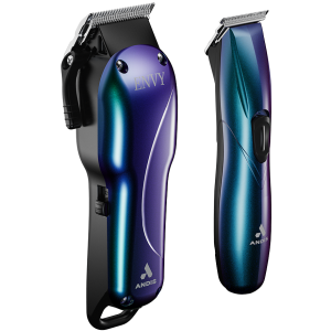Two blue and black hair trimmer & clipper on a white background