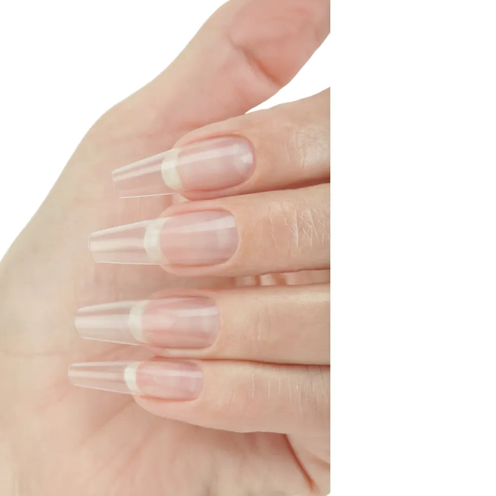 CUCCIO STYLISH COFFIN ULTRA CLEAR FULL COVERAGE NAILS | CPNT3440