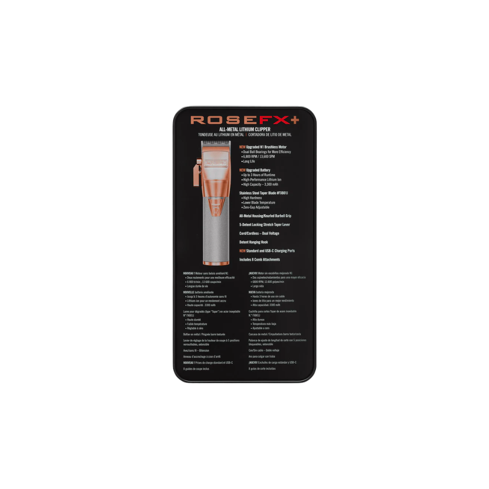 BaBylissPRO ROSEFX+ Clipper & Outlining Trimmer Combo | FX870NRG & FX787RG