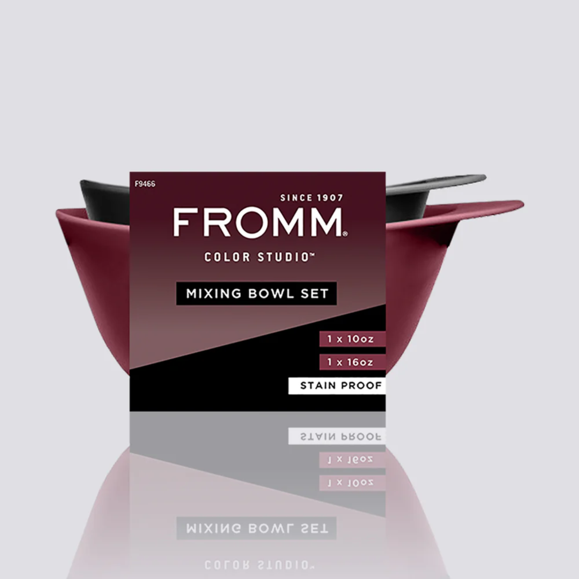 FROMM COLOR MIXING BOWL SET BLACK & BURGUNDY | F9466