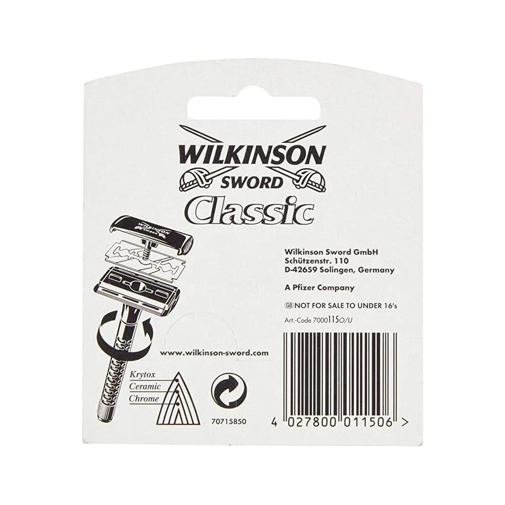 Wilkinson Sword Classic Double Edge Razor Blades 10 Pack in Black