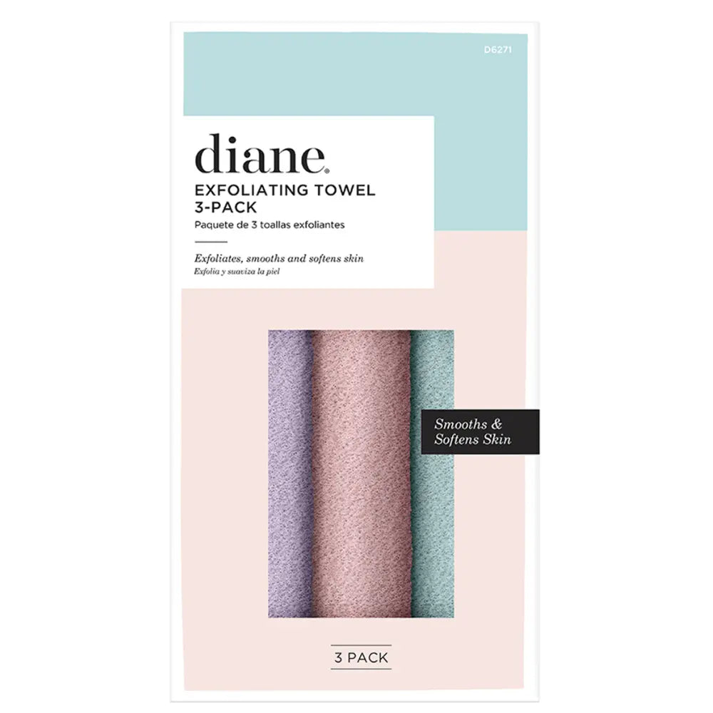 DIANE EXFOLIATING TOWEL (15″ X 8″) 3 PACK | D6271