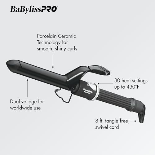 BABYLISSPRO PORCELAIN CERERAMIC CURLING IRON 1-1/4" | BP125SUC