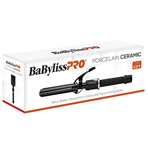BABYLISSPRO PORCELAIN CERAMIC TRIPLE BARREL WAVER | BP331SUC