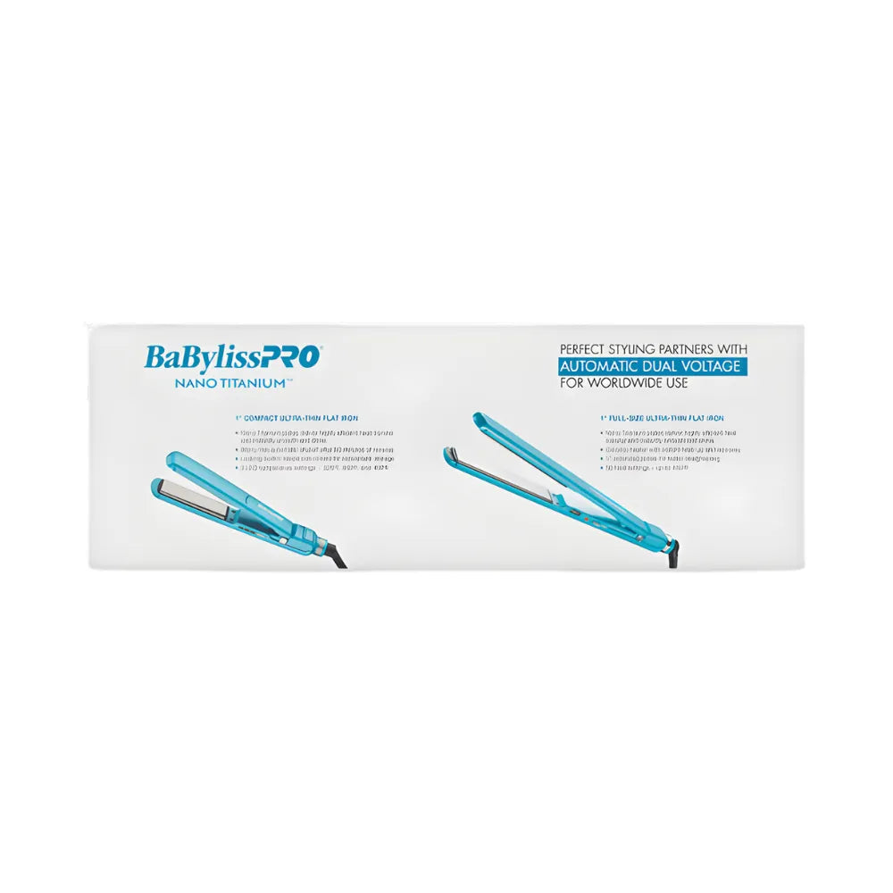 BaBylissPRO Nano Titanium 1" Compact & 1" Ultra-Thin Full SIze Flat Iron Value Set | BNTPP84