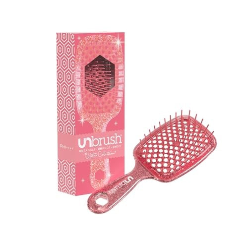 UNbrush Detangler Hair Brush - Glitter Ruby