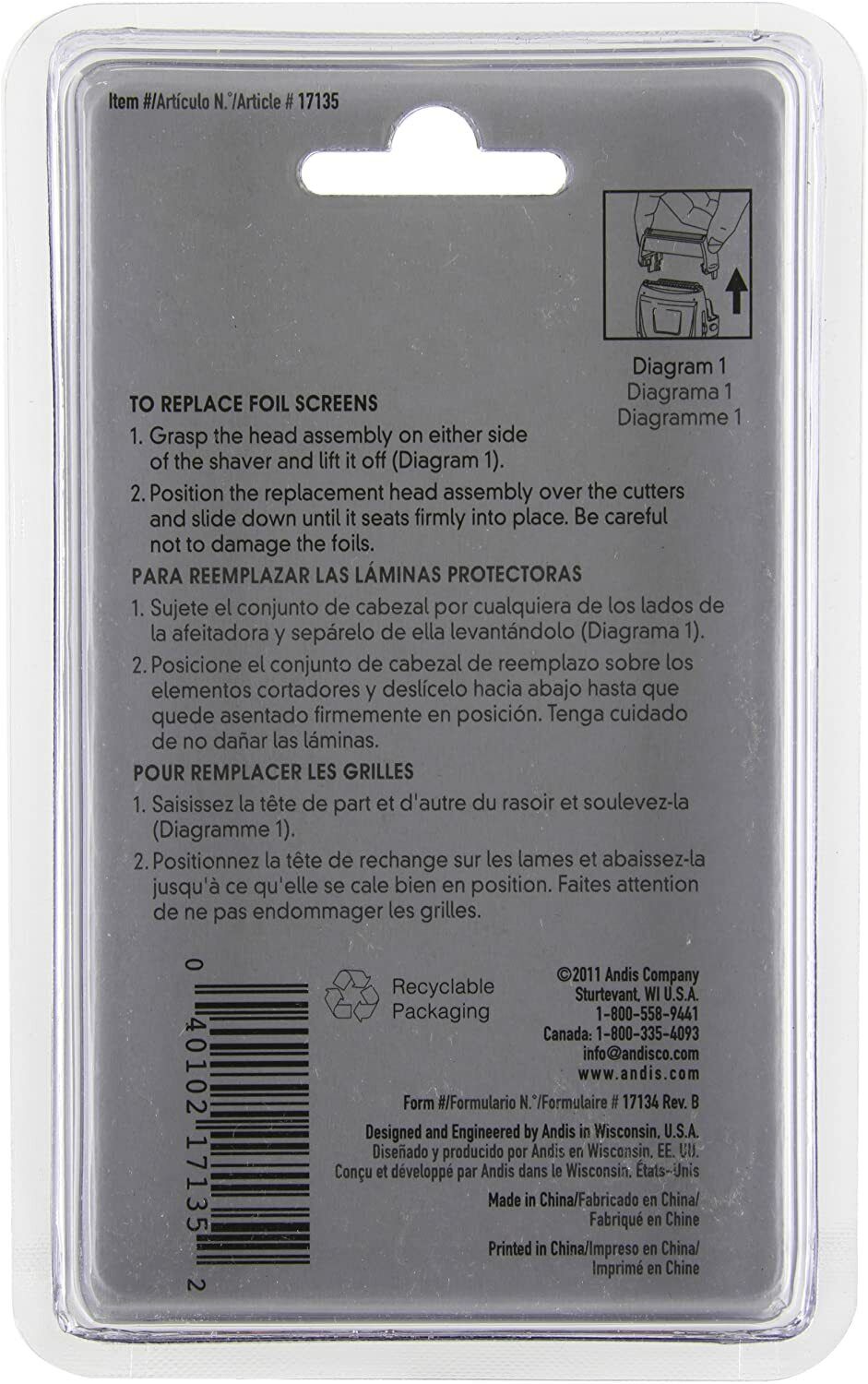 ANDIS PROFOIL REPLACEMENT FOIL | 17135