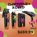 Gamma+ XCEED Collection Clipper, Trimmer & Shaver Combo + Gamma 3500 Dryer