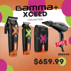 Gamma+ XCEED Collection Clipper, Trimmer & Shaver Combo + Gamma 3500 Dryer