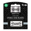 Wilkinson Sword Barber's Style for Men  Double Edge  Premium Stainless Steel Safety Blades  10 X Razor Blade Refills, Silver, 10.0 Count